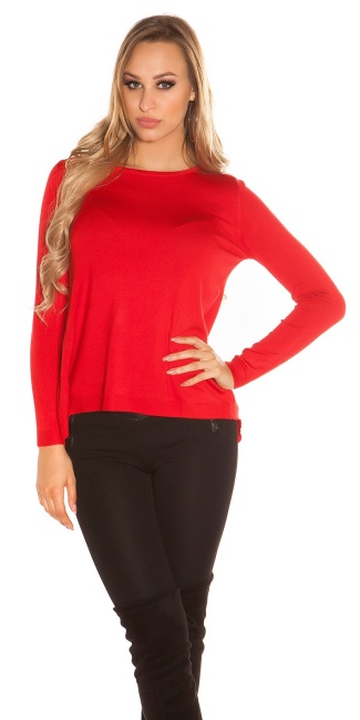 2in1 jumper with vokuhila-cut Red